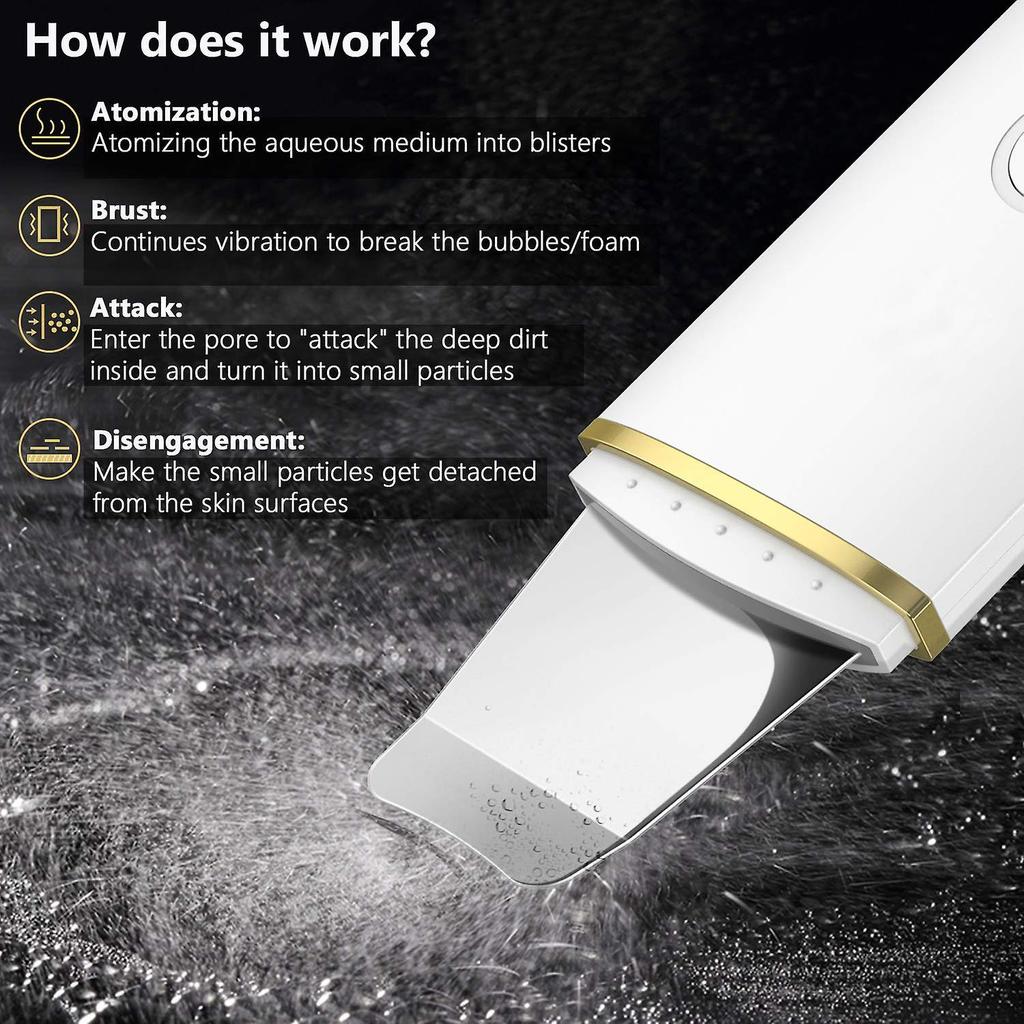 Pxcl Ultrasonic Skin Scrubber Face Scrubber Cleaner Skin Scrubber Cleaning Instrument Pore Cleaner Ultrasonic Vibration Peeling Facial Massage Device