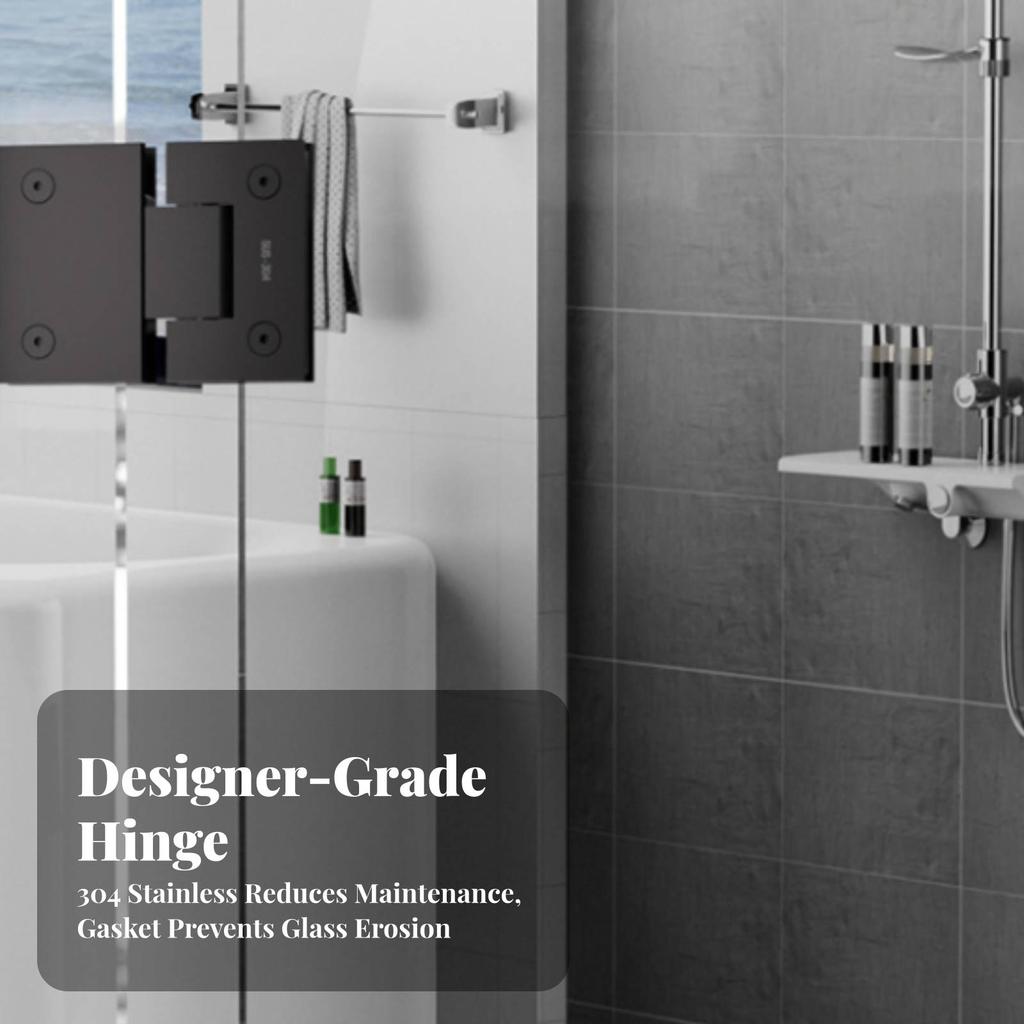 Frameless Glass Shower Door Hinge Rust-Resistant with Clamp