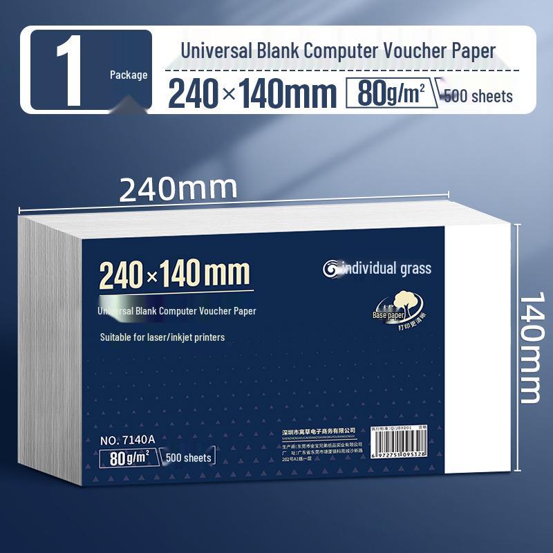 Thickened 80g Accounting Voucher Paper, 240x140mm, Office Supplies