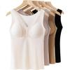 MiiOW Thermal Fleece Heated Warm Vest Women's Lace Padded Bra Tank Top Black