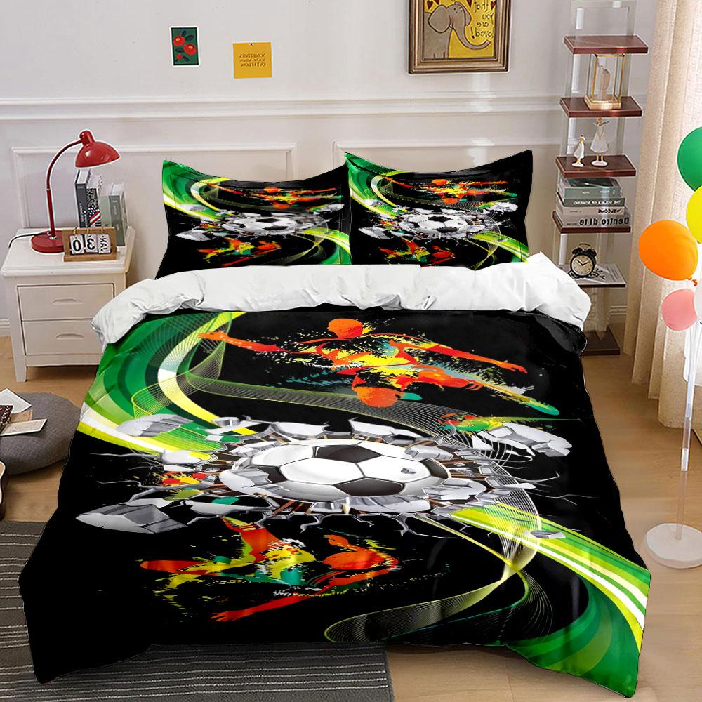 

Soccer ball and players. Bedding sets Duvet cover sets Duvet covers Pillowcases(1 * Duvet Cover 2 * Pillowcases, without duvet insert) 135x200cm