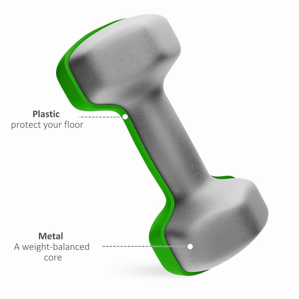 Dumbbells Set With Storage Rack 2 X 1kg 2 X 2kg 2 X 3kg Grey