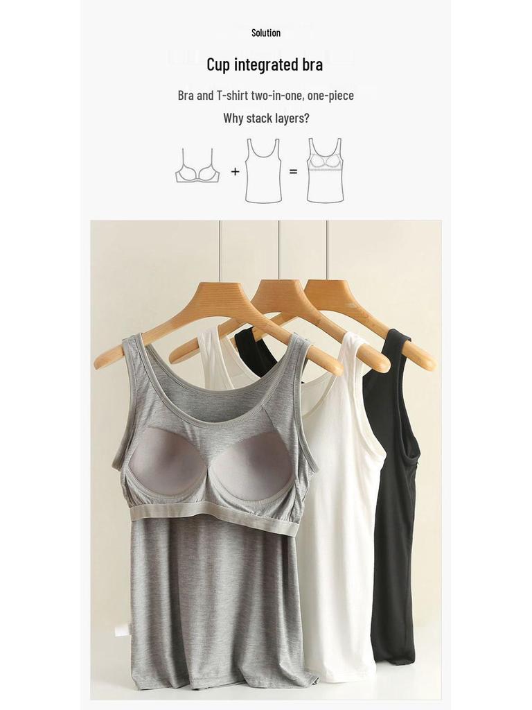 Padded Cup Plus Size Modal Slimming Camisole Tank Top - Breathable & Comfortable
