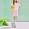 Skechers American Retro Letter Print Loose Round Neck Quick-Dry Short Sleeve T-Shirt Unisex Tops Light-Pink L224U080-03JG