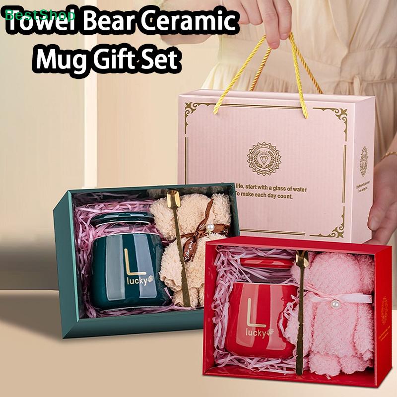 400ml Ceramic Mug Gift Set – Handheld Coffee/Tea Cup With Handle & Spoon In Gift Box