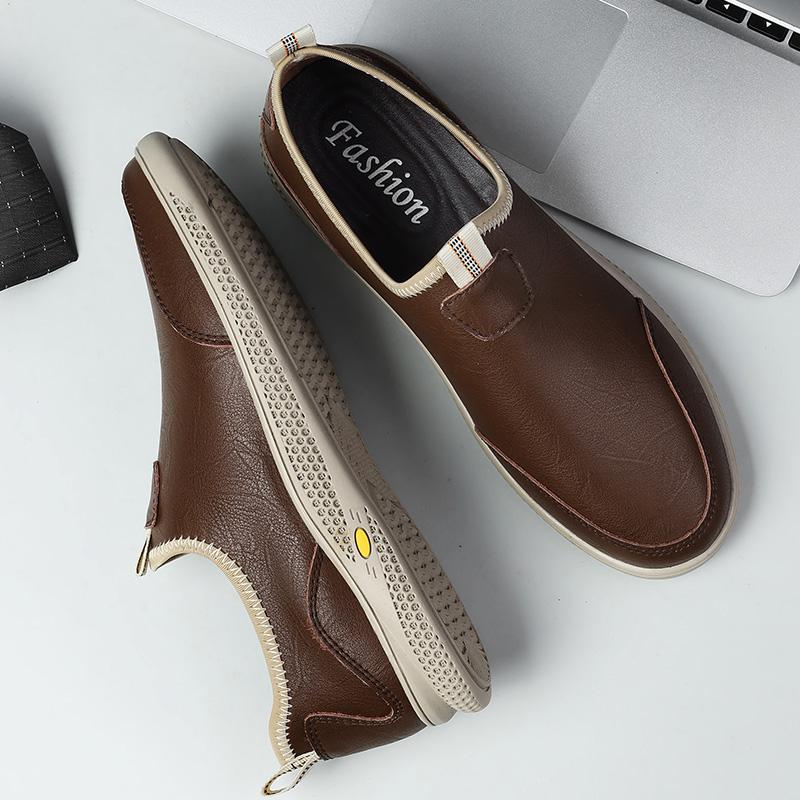 Мода Натуральная Кожа Мужские лоферы Обувь Слипоны Офисный Мужской Формальная Обувь — фото 3