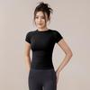 Women's Quick-Dry Short Sleeve Yoga T-Shirt - Tight Fit, Breathable, Ideal for Running & Training