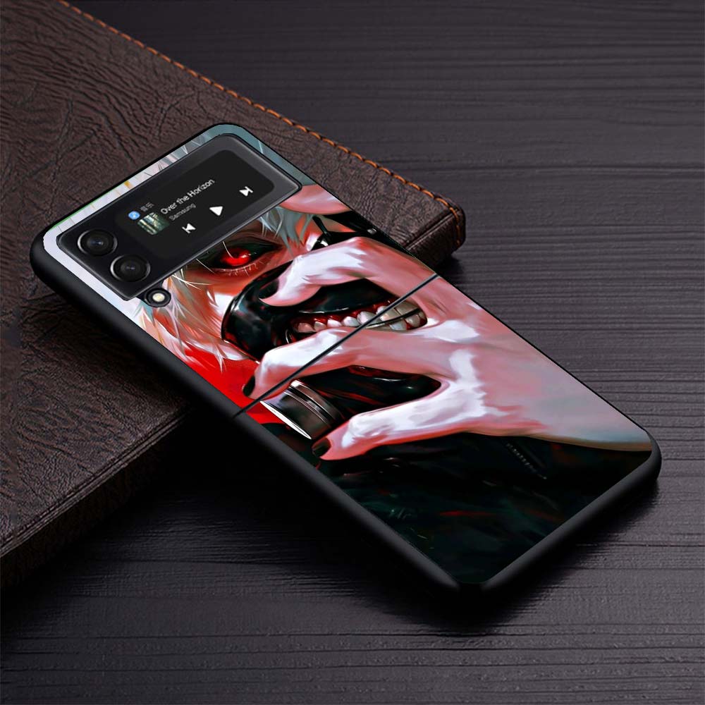 

G-Ghoul Tokyo Kaneki Ken Жесткий Черный Чехол для Samsung Galaxy Z Flip 7 6 5 4 3 5G Чехол для Телефона Flip7 Flip6 Flip5 Flip4 Flip3 Узор Samsung Z Flip 5