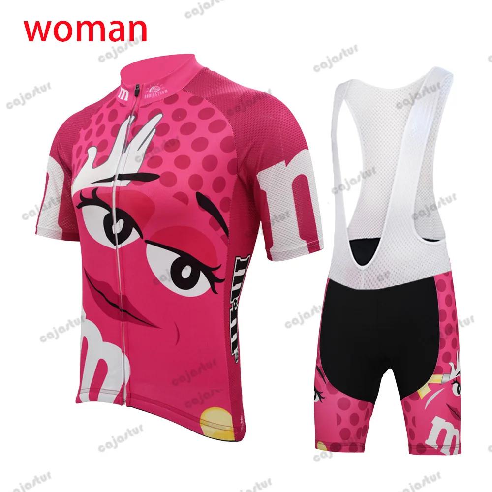 

Pink Cycling Jersey Set Women Summer Bib Shorts Mtb Ropa Ciclismo Bike Wear Clothing Maílllot Ciclismo XS（old）