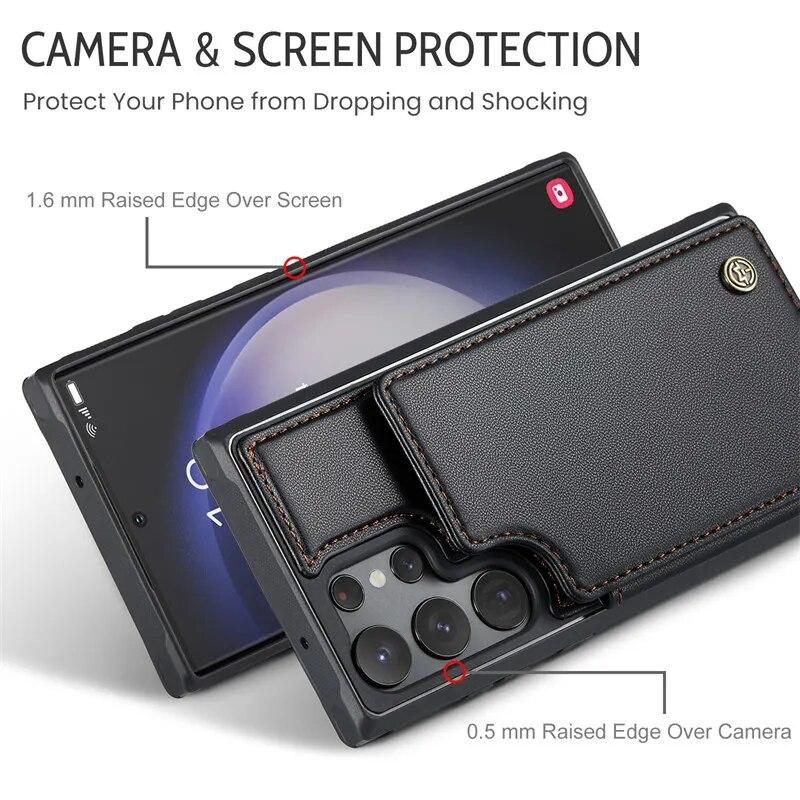 Retro Flip Leather Phone Case for Samsung Galaxy S23 S22 S21 Plus S20 FE Note 20 Ultra Wallet Card Holder Back Protection Cover