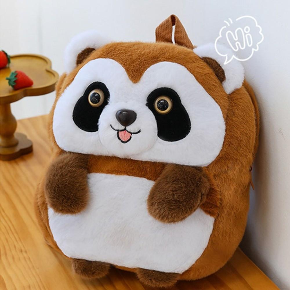 Stuffed Animal Cute Camel Plush Bag Plush Cartoon Doll Bag Little Raccoon Plush Backpack  Girls