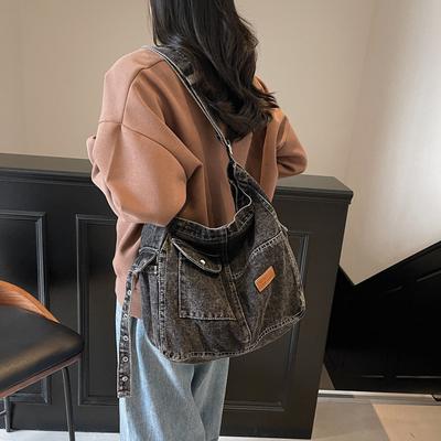 2025 New Fashion Underarm Retro Shoulder Bag Large Capacity Work Spring Denim Women's Bag Tote Bag Trend