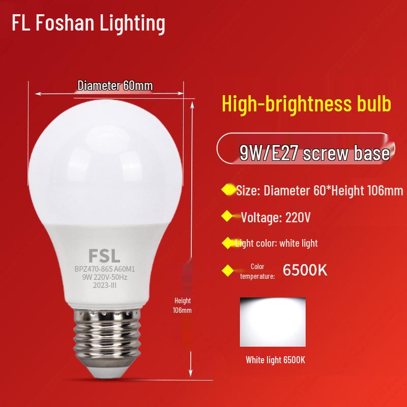 Energie sparende LED-Glühbirne, E27-Schraubfassung, superhelles warmweißes Licht für die Heimbeleuchtung.