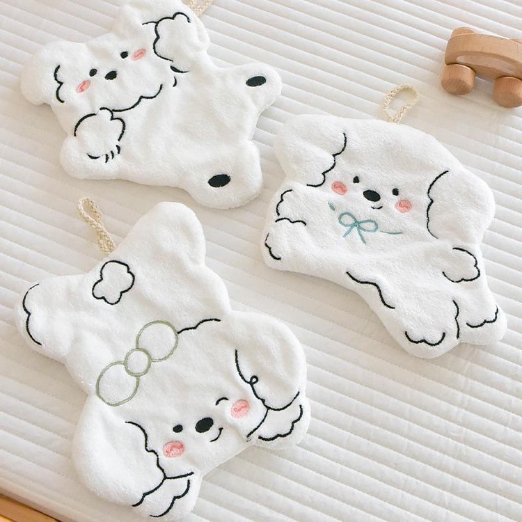 Absorbent Cartoon Children's Coral Fleece Dog Towel for Kitchen & Bathroom