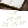 100PCS Funny Aircraft Shaped Paper Clips Gold Mini Size Jumbo Paper Clips Anti Rust Decorative Gold Paper Clips Stationery
