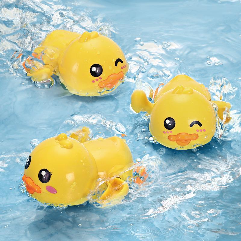Wind-Up Bath Toys: Yellow Duck & Turtle Clownfish for Kids