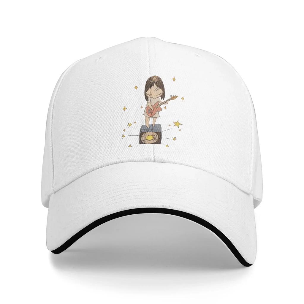 Yoshitomo Nara Playing Guitar Sun Baseball Cap  Summer Y2k Retro Trucker Hat For Men Adult Outdoor Gym Snapback Cap