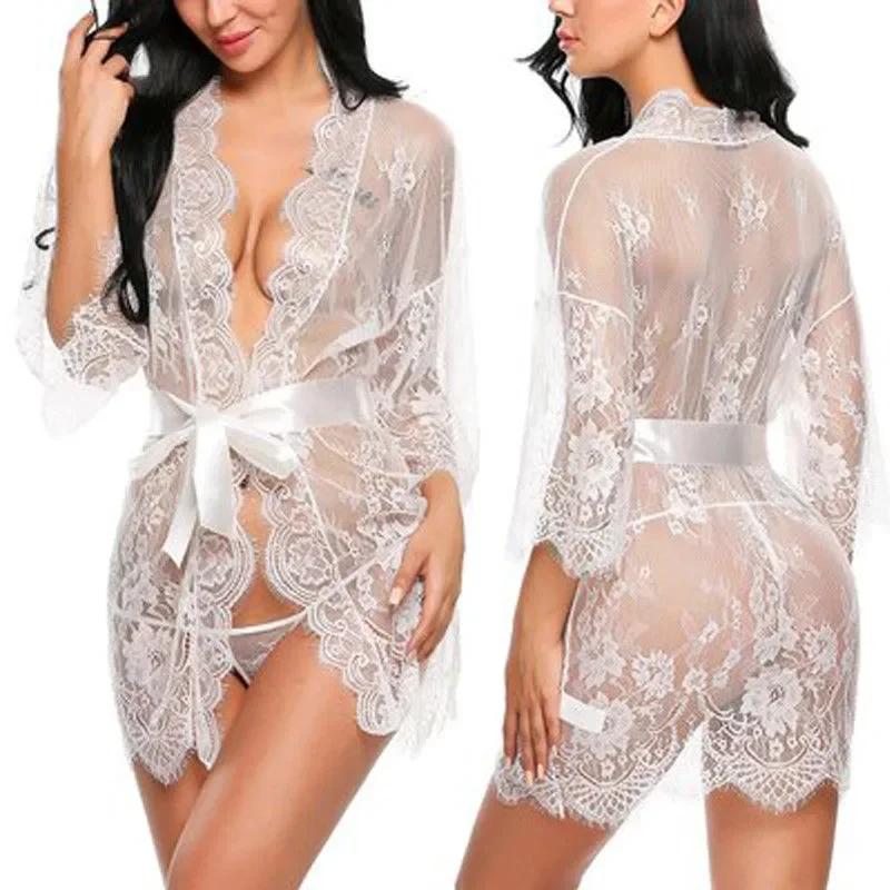 Woman Erotic Pajamas Lace Nightwear Sex Clothes Babydoll Erotic Transparent Dress Hot Sleepwear Sexy Lingerie