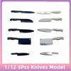 5Pcs Knives Model 1/12 Mini Dollhouse Kitchen Cooking Utensils Accessories Children's Pretend Play Toys