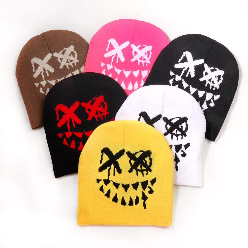Halloween Pumpkin Skull Knit Hat For Streetwear And Casual Winter Warmth