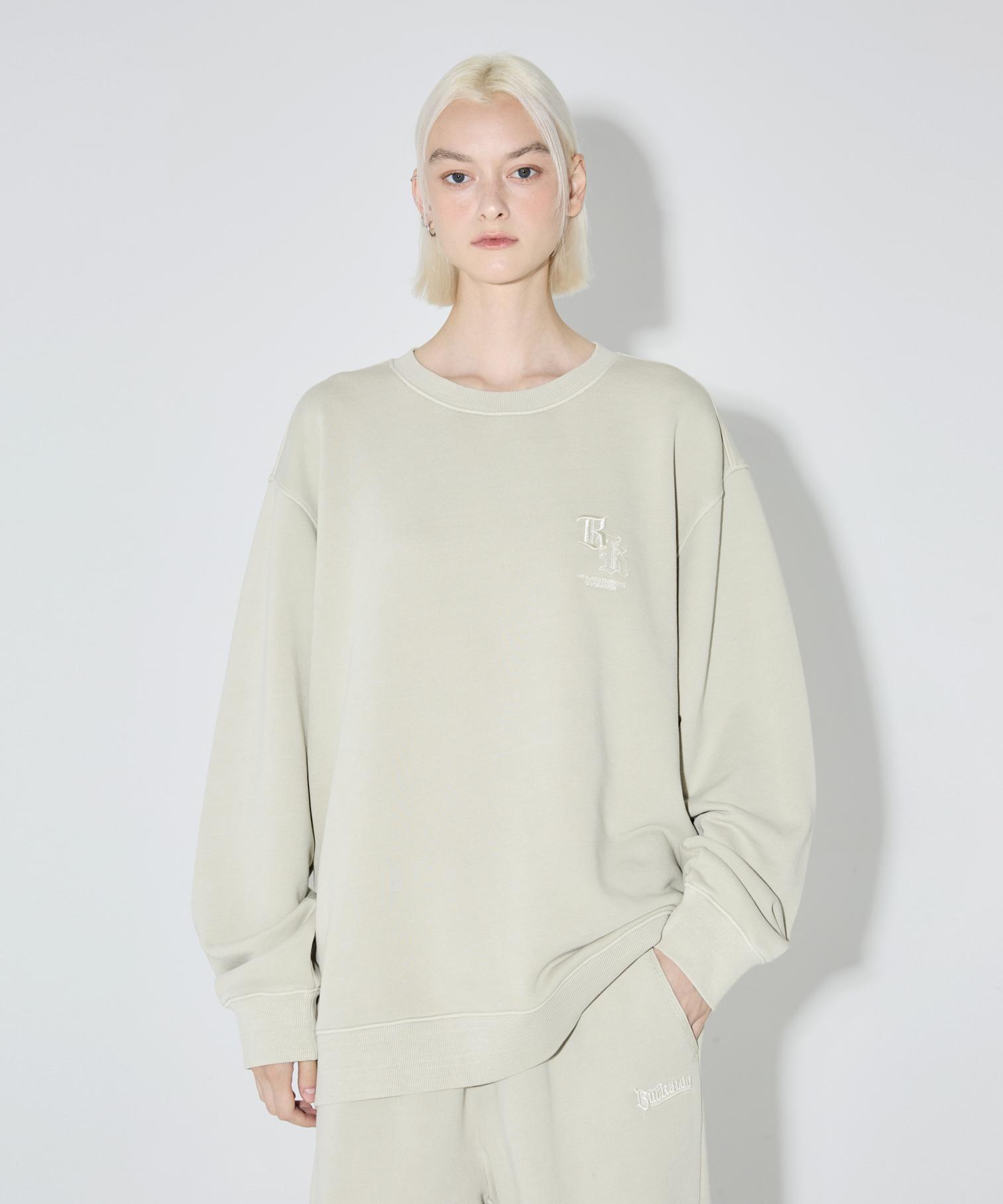 Свитшот с вышивкой Burkeru, окрашенный, светло-бежевый Light Beige_Xxl