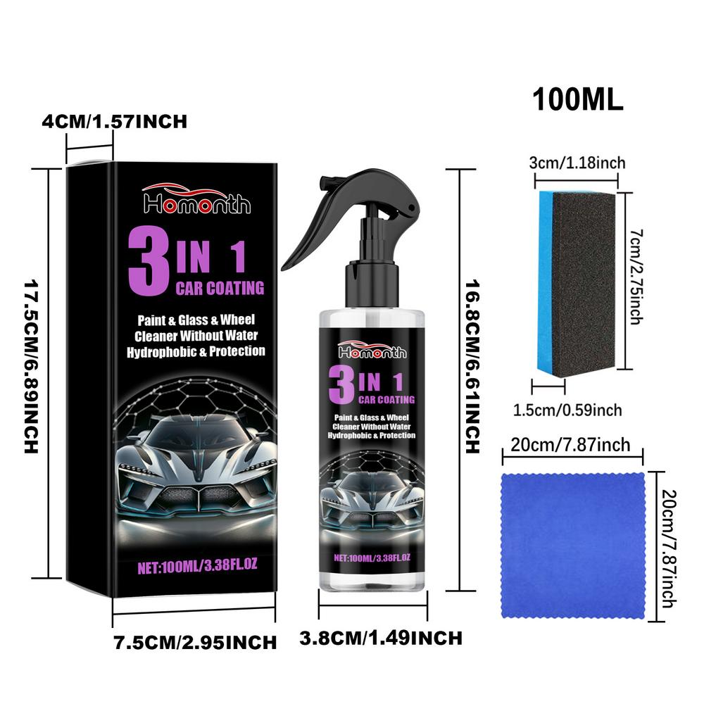 Rychlolakovací sprej s vysokou ochranou 100 ml Keramický sprej s houbou Mírný výkonný multifunkční prostředek pro údržbu auta