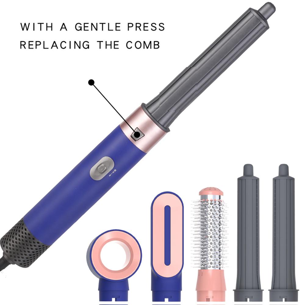 Professional 5-in-1 Hair Dryer Brush Curling Iron with Fast Heating Diffuser & Comb Attachments for Hair Styling