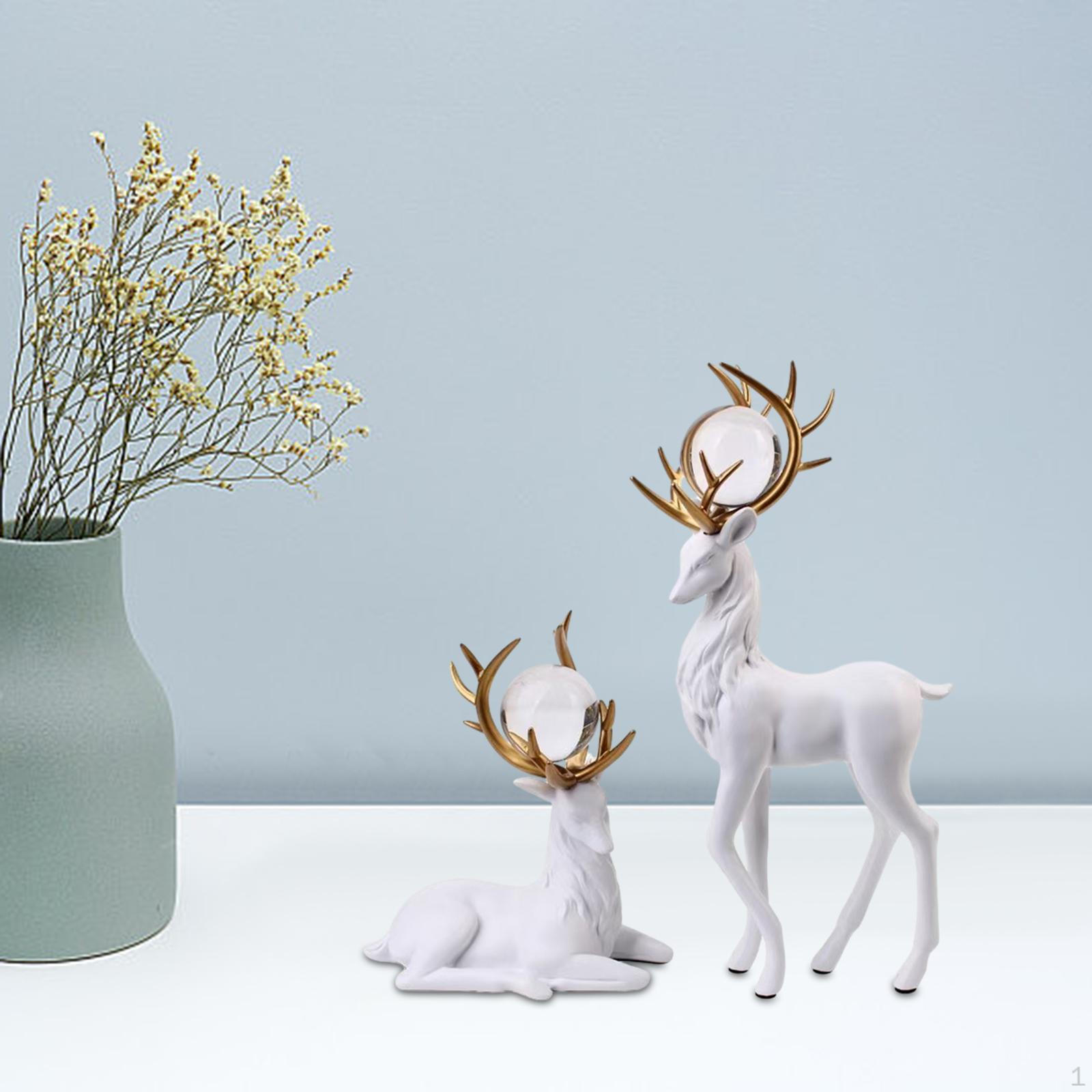 

Фігурки оленів Статуетка тварини Штучні вироби Скульптура оленя лося для офісу білий
