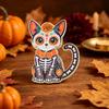 1pc Mexican Day of the Dead Skeleton Cat Enamel Pin, Skeleton Cat Badge, Suitable for Day of the Dead Fashion Accessory Gift