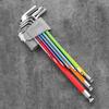 Premium hex wrench set, featuring multi-colored long-arm ball heads, T-handles, and chrome vanadium steel construction.