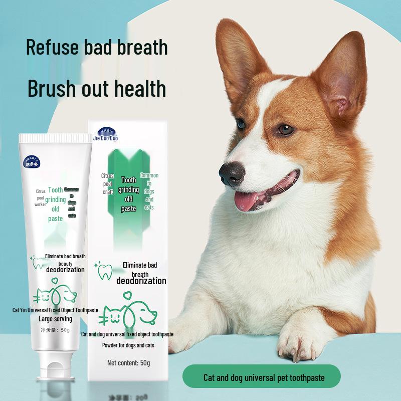 Pet Toothpaste 50g: Edible Cat & Dog Toothpaste with Finger Brush - Fresh Breath & Clean Teeth