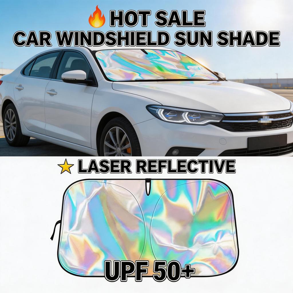 Universal Fit 1pc Car Sun Shade Summer Windshield Sunshade Foldable Laser Protector Keeps Vehicle Cool UV Rays Protection