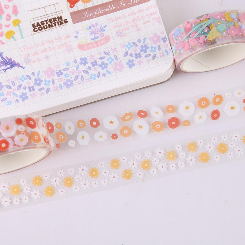Creative Transparent PET Floral Washi Stickers Tape Gift Box for DIY and Journaling
