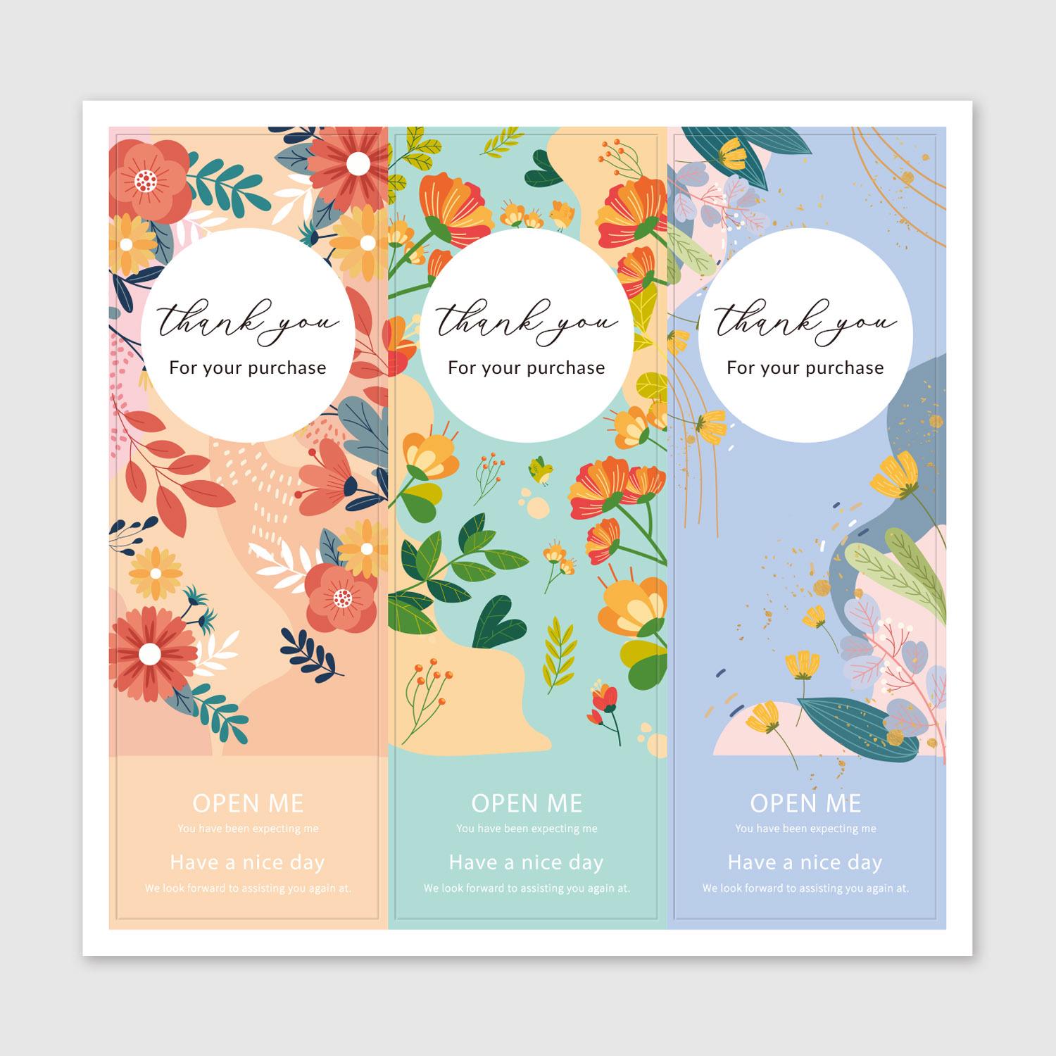 

Цветочные прямоугольные благодарственные наклейки для подарочных коробок и украшений