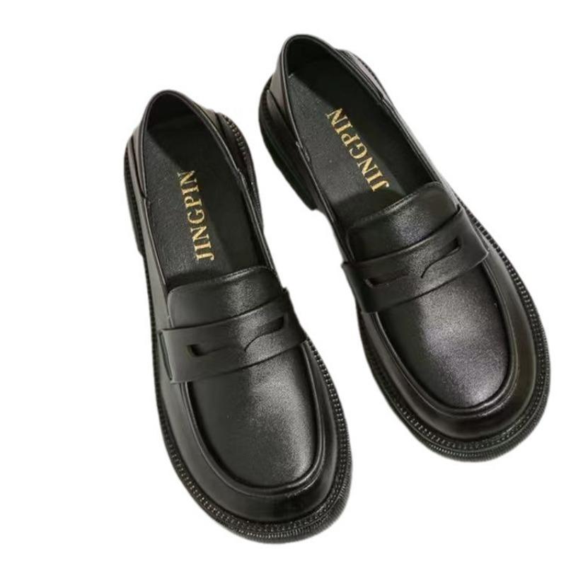 New Women's Thick-soled Shoes, Round-toed Croaker Loafers