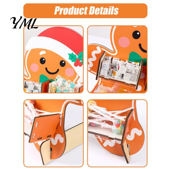 Multi Layer Candy Storage Container Christmas Tree Wooden Display Stand, Acrylic Drawer Organizer for Clear Sweets Party Dessert Table, Holiday Treat