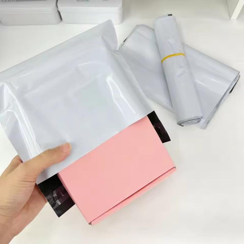 50Pcs Gray White Express Bags Waterproof Envelopes Mailing Bags Self Sealing Rubber Bags Plastic Express Bags 17x30cm-50pcs