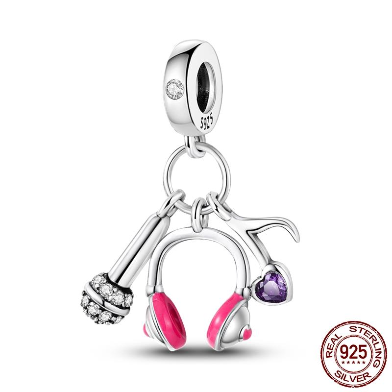 Original Design Kopfhörer Anhänger Kupfer Charm Perlen Passen Original Marken Armband Frauen DIY Schmuck Geschenk Herstellung