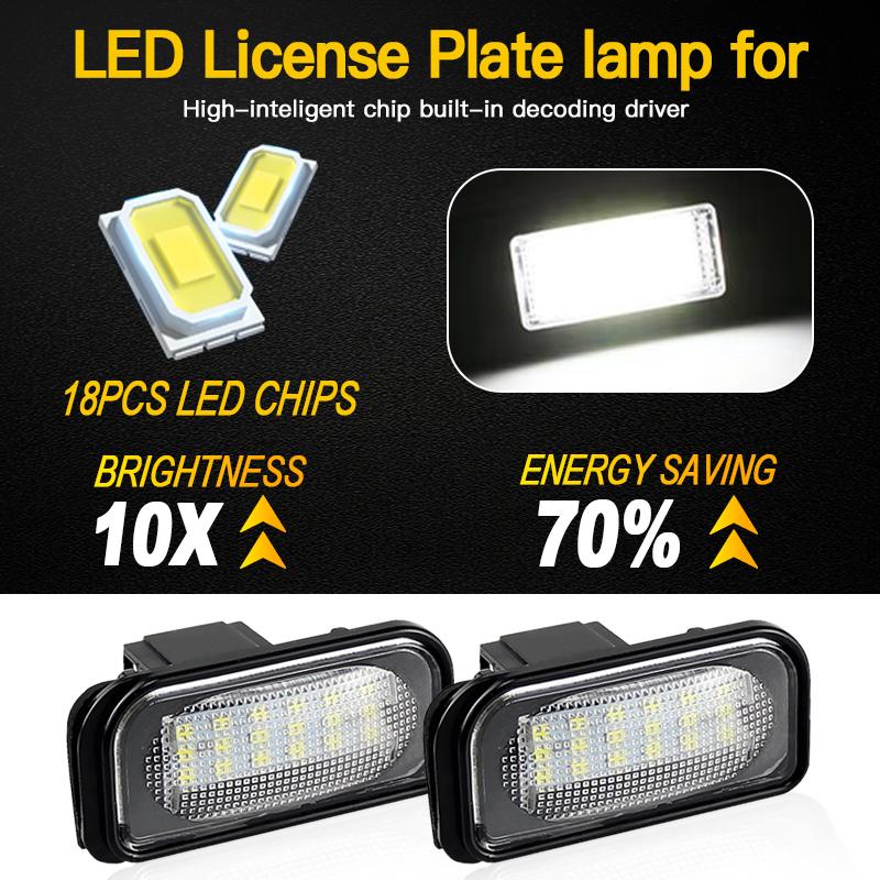 2 pcs Canbus OEM LED License Number Plate Light  For Mercedes Benz Chrysler Crossfire coupe & Cabrio 2004-2008 OEM:2038200066