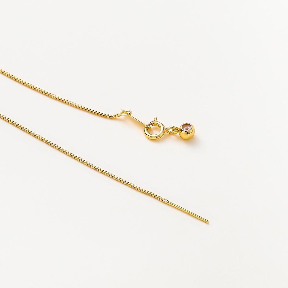 14k Copper Plated Box Chain Glue Pendant Necklace - DIY Semi-finished Jewelry Accessory with Color Retention
