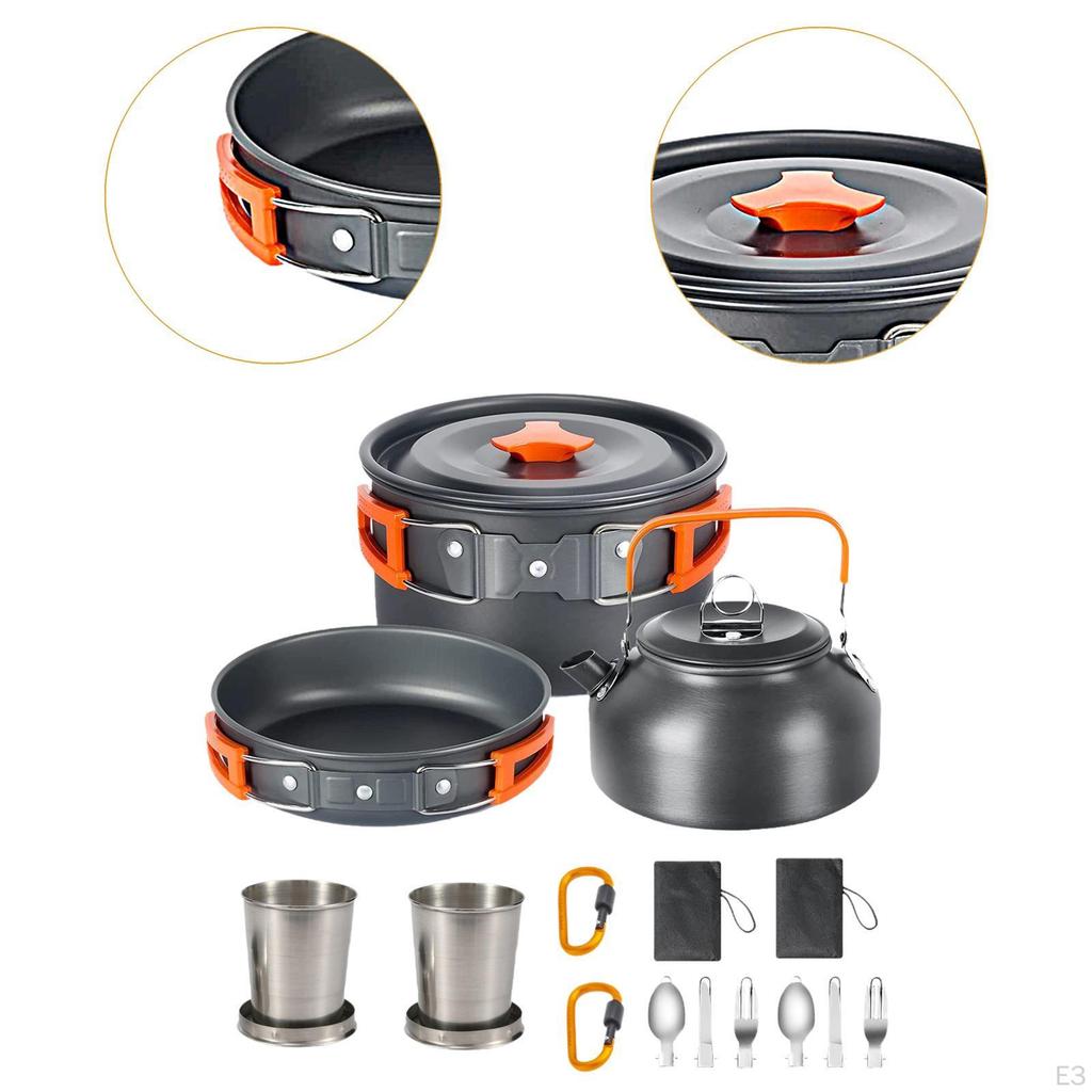 Camping Cooking Set with Carry Bag and Frying Pan for Outdoor Use