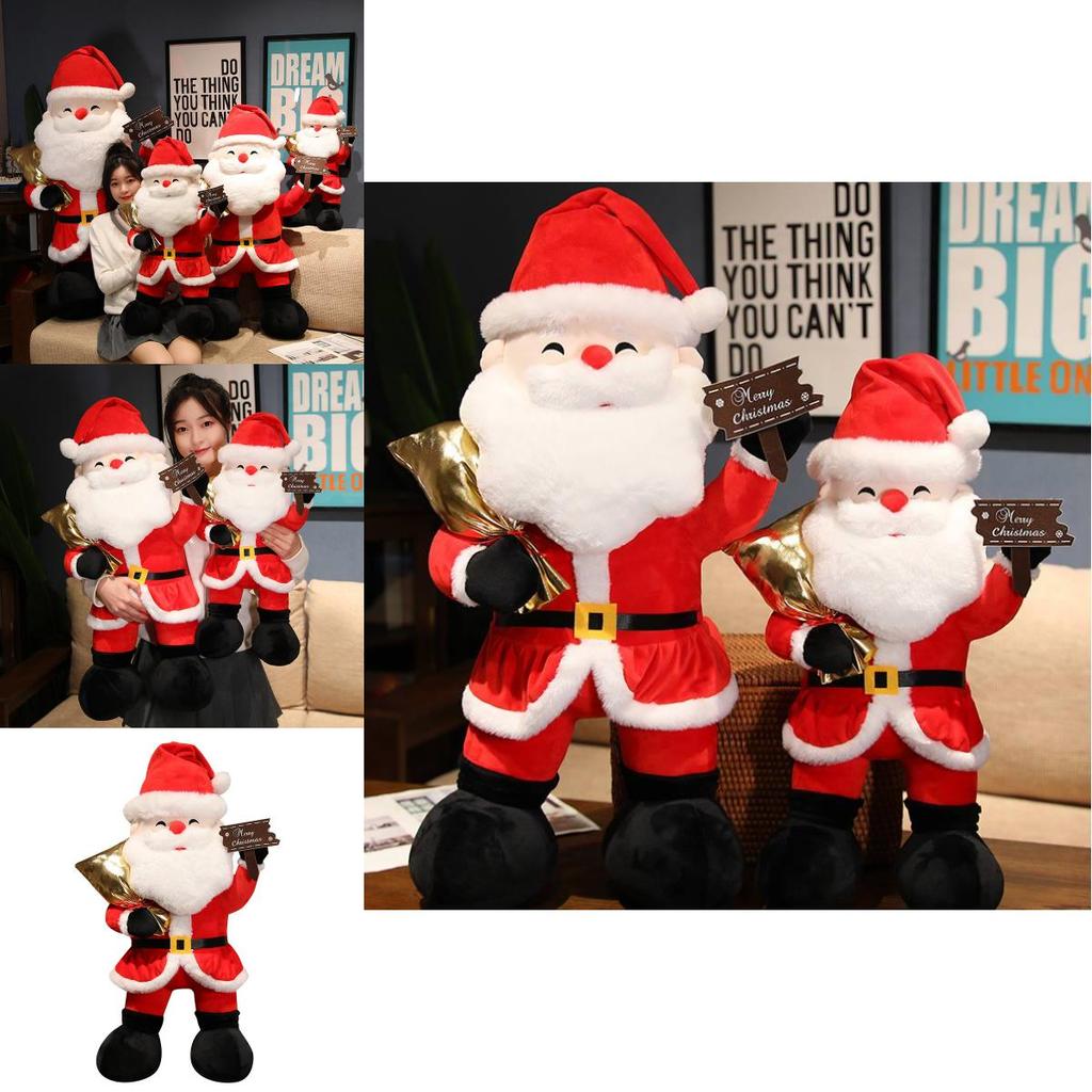 Super Großes Weihnachtsmann Plüschtier Mit Weißem Bart Weihnachtsgeschenk Für Kinder Stofftier Großvater Puppe Figuren)
