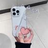 Pink Love Applies To Apple IP17Promax Cat Ears Mobile Phone Case Air Girl 16/15 Transparent 14 Soft 13