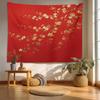 Navy Blue Watercolor Mountains Tapestry, Sky Wall Art Hanging Decoration Polyester Fiber White Ruffled Around For Dorm Room
