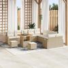 vidaXL 13-piece Garden Sofa Set with Beige Cushions In Synthetic Rattan, vidaXL 2-Seater Garden Sofa 3362451