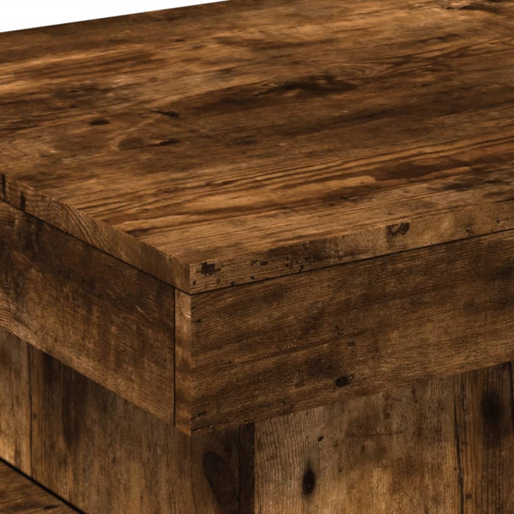 LED Coffee Table In Smoked Oak 50 X 50 X 40 Cm