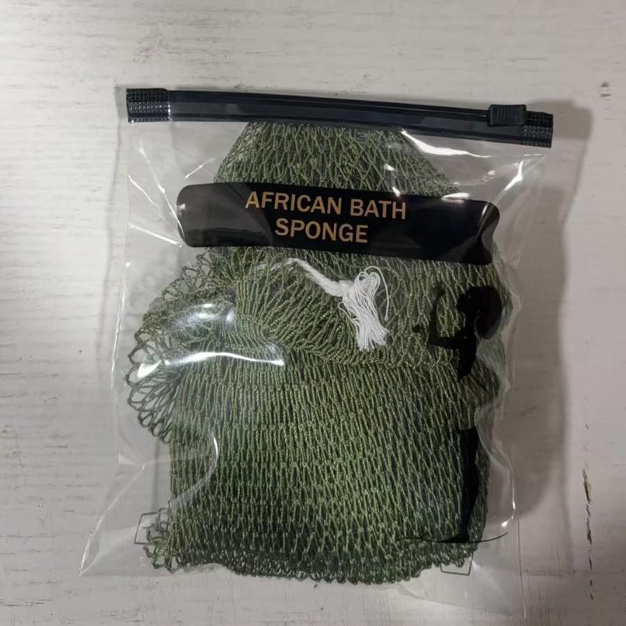 Afrikanisches Nylon-Peeling-Badetuch mit hoher Elastizität und langem Streifendesign.