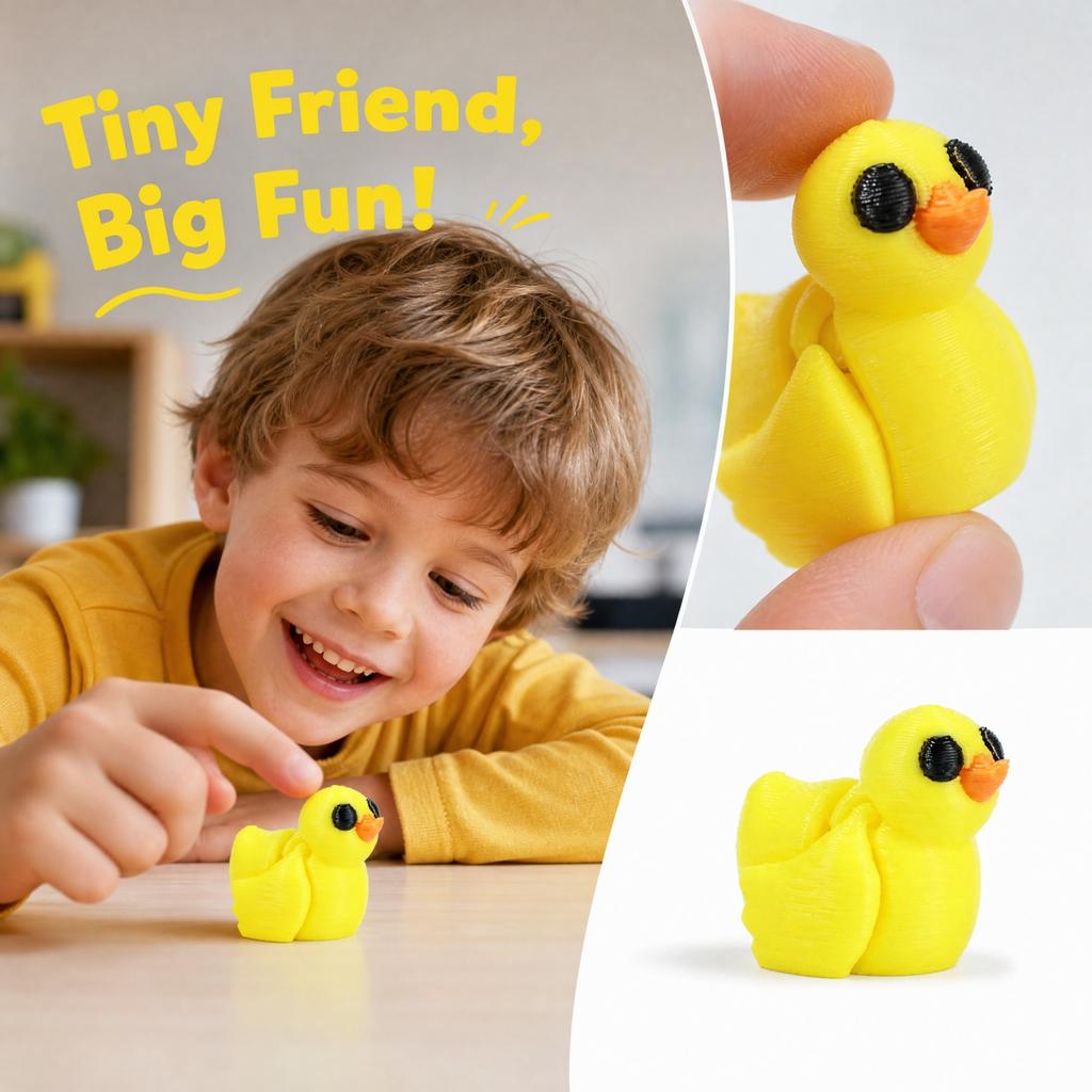 3D Printed Articulated Little Yellow Toy, Multi-Joint Movable Figure for Kids Creative Play and Decoration