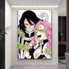 Anime Romance M-Mitsuri And O-Obanai Whitepaper Poster Waterproof Paper Sticker Coffee House Bar Aesthetic Art Wall Painting