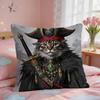 Renaissance Royal Cat Cushion Cover Square Short Plush Pillow Case Living Room Sofa Home Decor Funda X